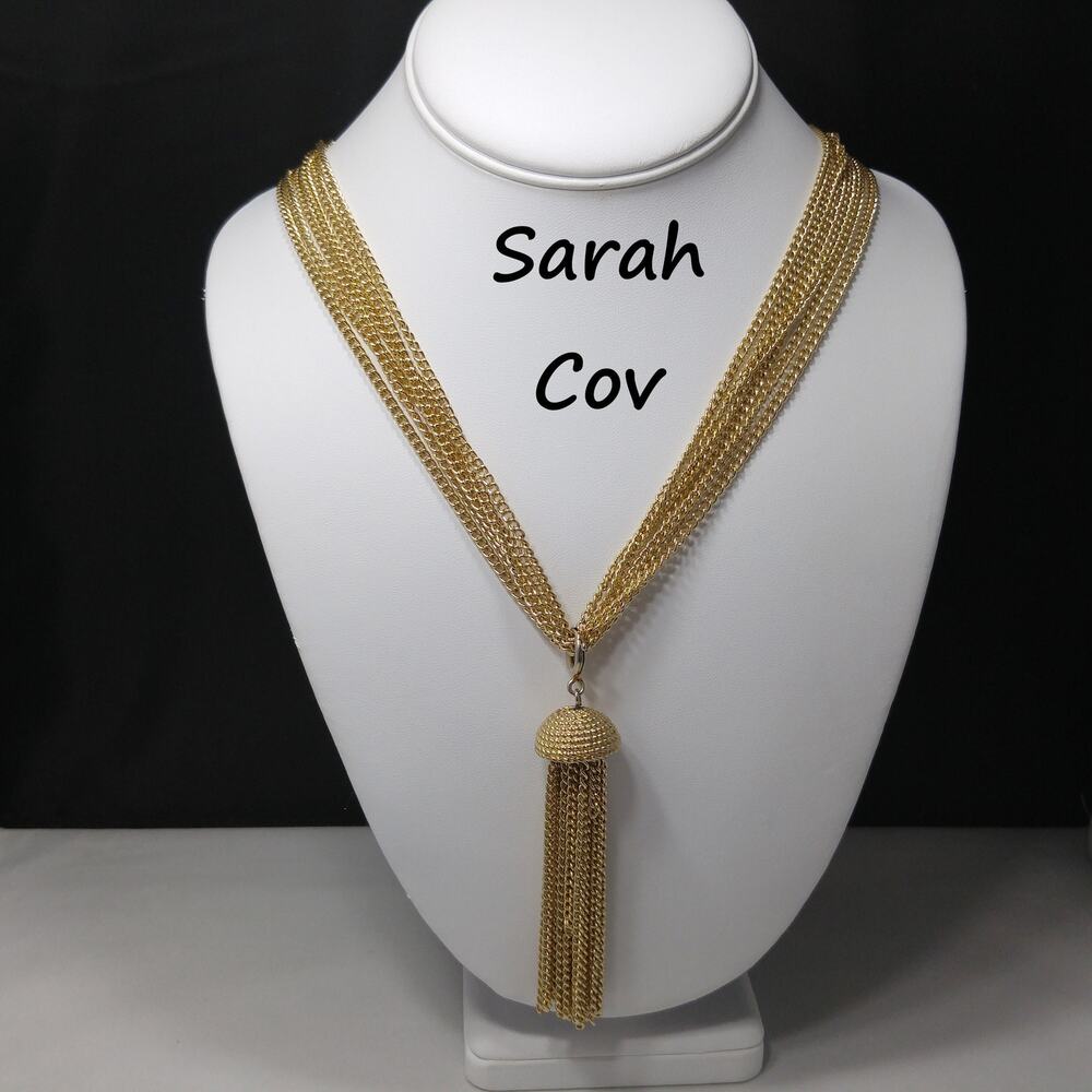 Vintage Sarah Coventry Chain Necklace, Removable Chain Tassel, 1970s